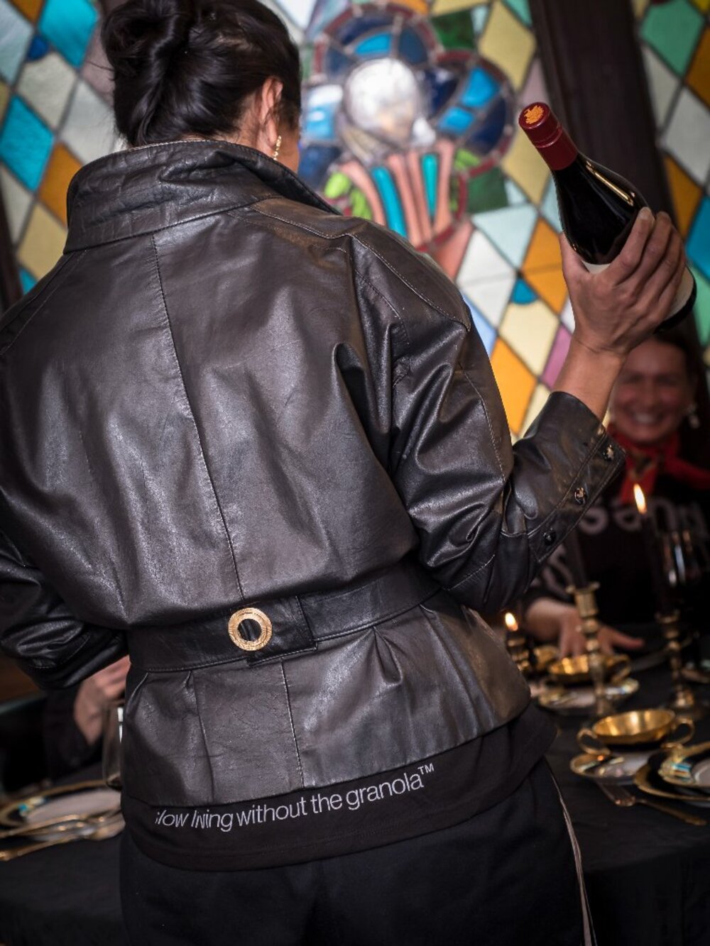 Tailored Leather Jacket with Large Collar | Vintage Leather Jacket | 80's Luxury